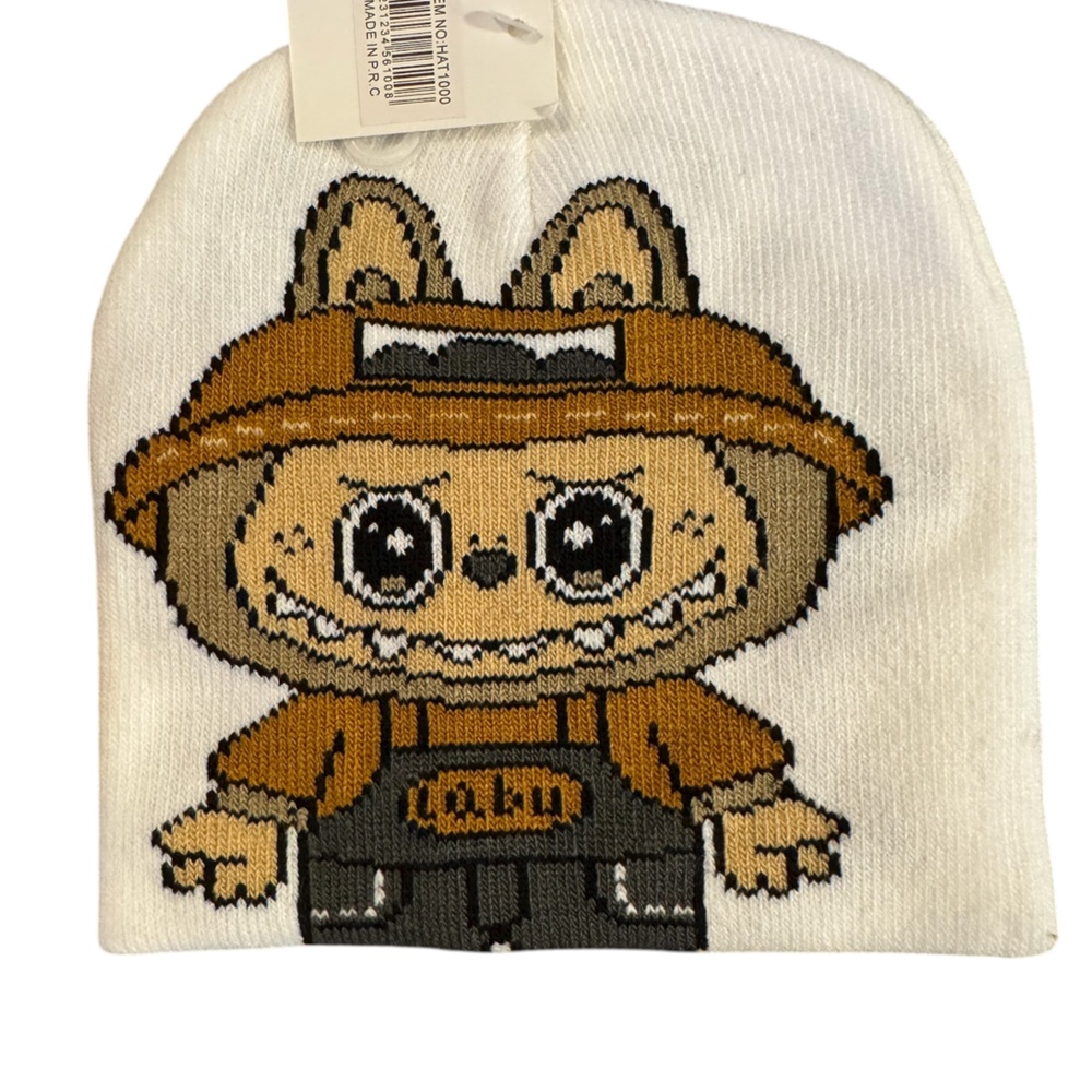 🎁 Labubu Beanie - White and Brown NWT